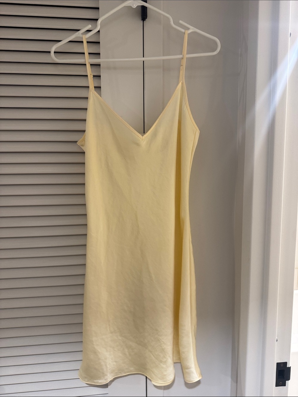 Aritzia Light Yellow Slip Dress with V-Neck